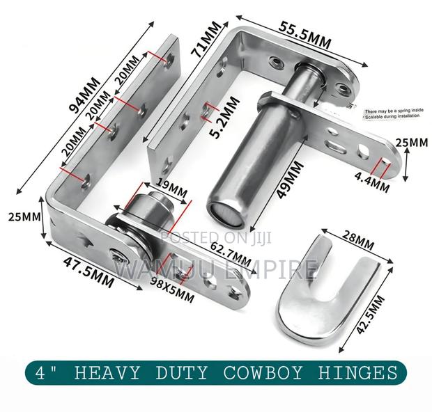 4-Inch Heavy-Duty Stainless Steel Double-Action Gravity Pivot Hinges