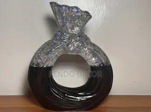 Silver and Black Resin Vase