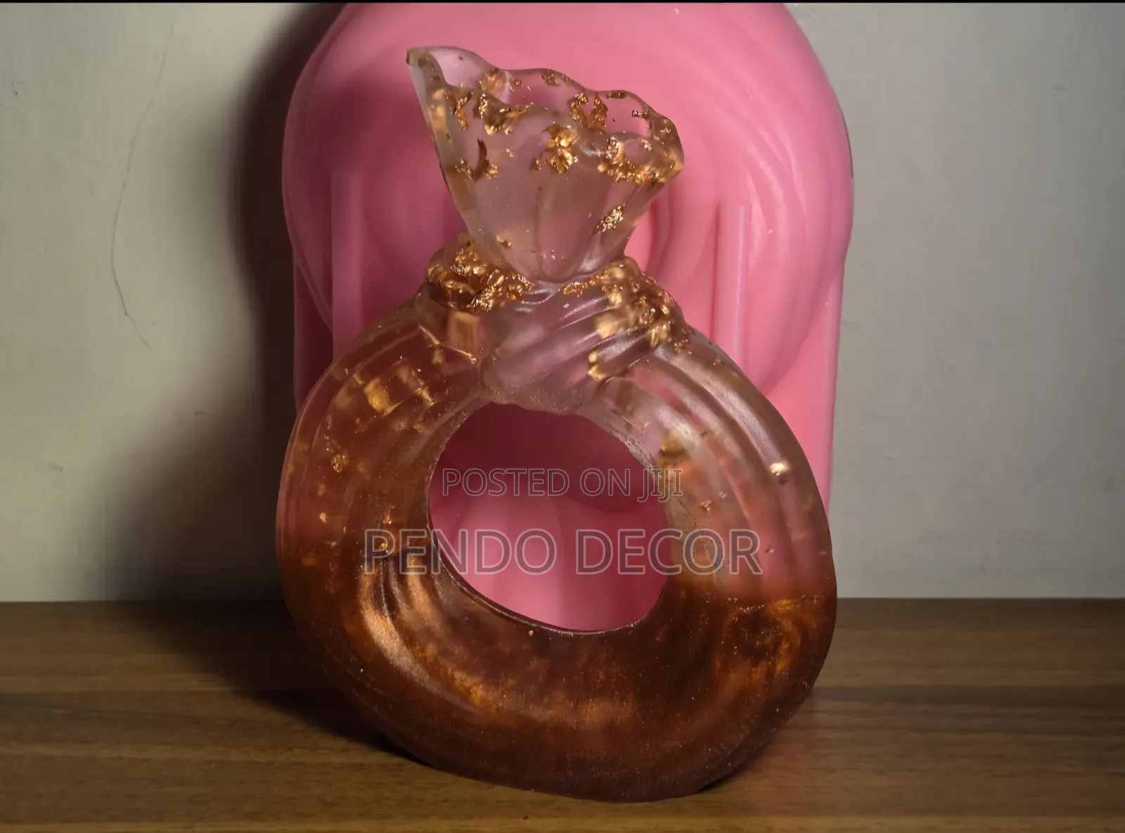 Silver and Black Resin Vase