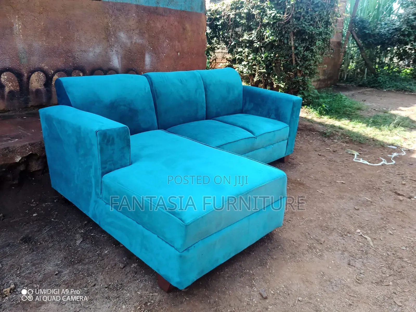 Teal L-Shape 5-Seater Sofa + Free Delivery