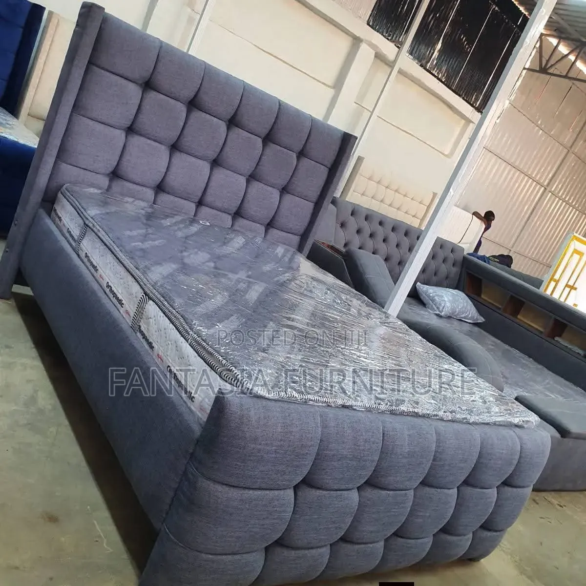 Grey 5 by 6 Bed Free Delivery