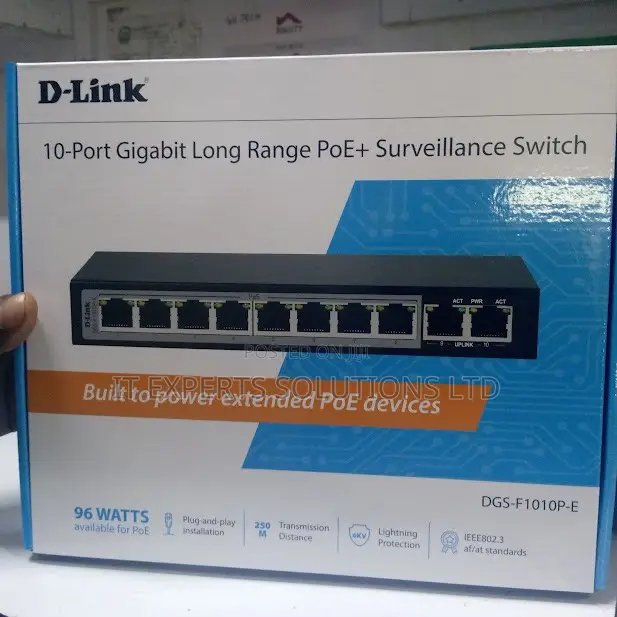 D-Link DGS-F1010P-E 10-Port 1000Mbps Switch 8 PoE Ports PoE Switch
