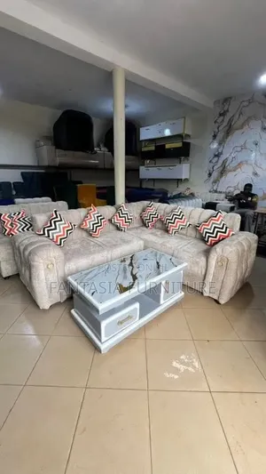 Beige 5-Seater L-Shaped Sofa