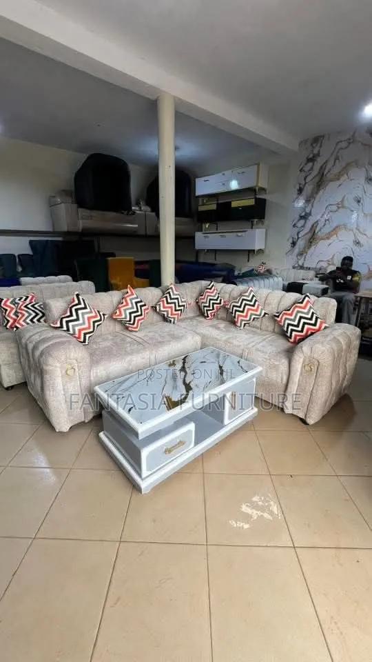Beige 5-Seater L-Shaped Sofa
