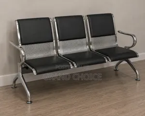 Black Reception Chairs With Chrome Frame