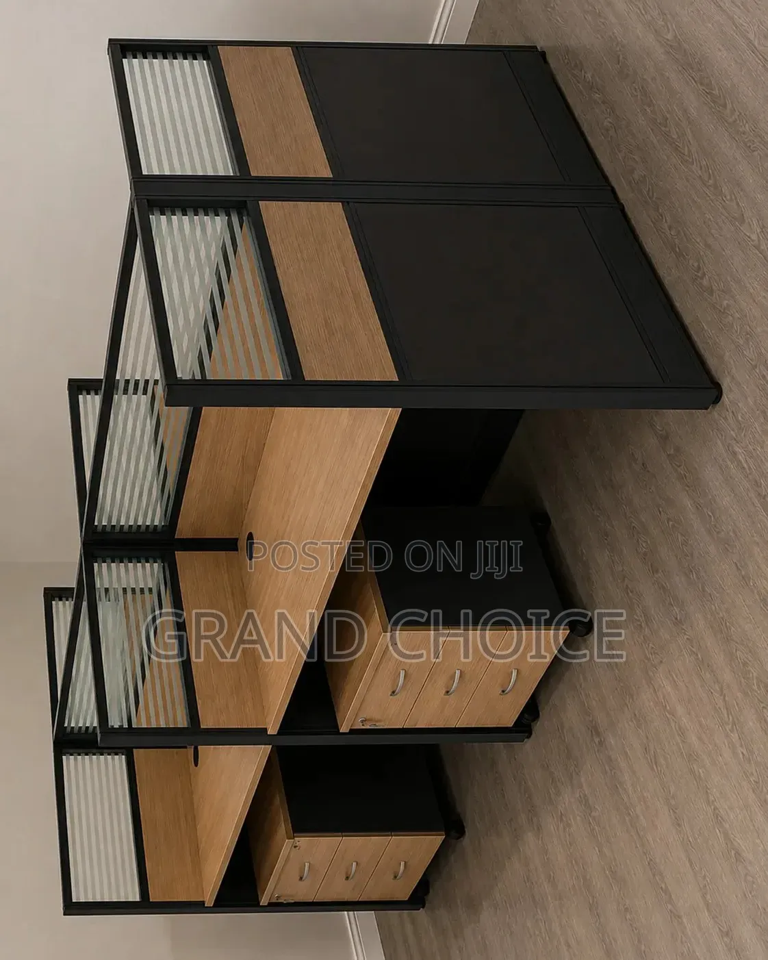 4-Way Partitioned Workstation Desk With Drawers