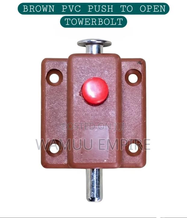 PVC Spring-Loaded Push-Button Tower Bolt - thumbnail 2