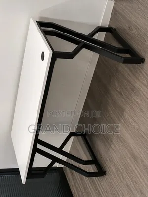 Modern Metallic Office Desk With White Top