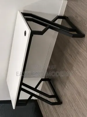 Modern Metallic Office Desk With White Top