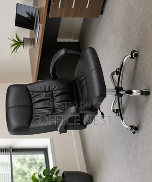High Back Leather Swivel Computer Chair With Armrests