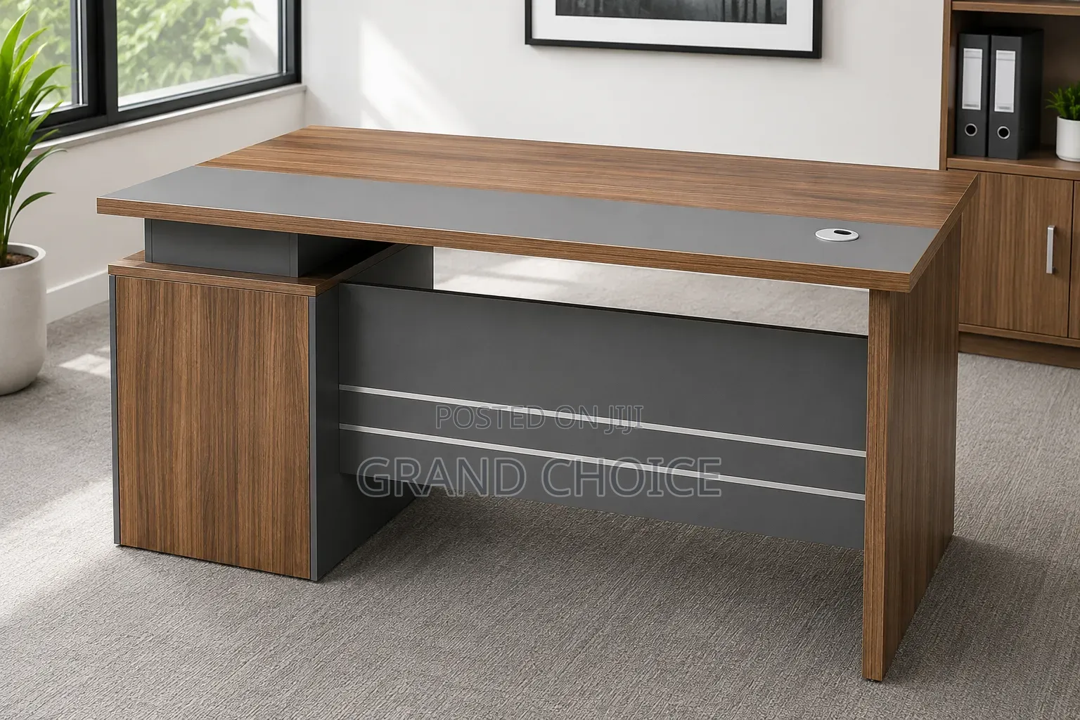 Large Wooden Manager Desk With Storage