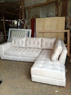 Cream 5-Seater Corner Seat/L-Shaped Sofa