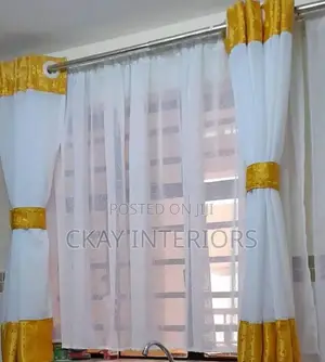 Kitchen Window Sheer With Blended Curtain Topa and Bottoms