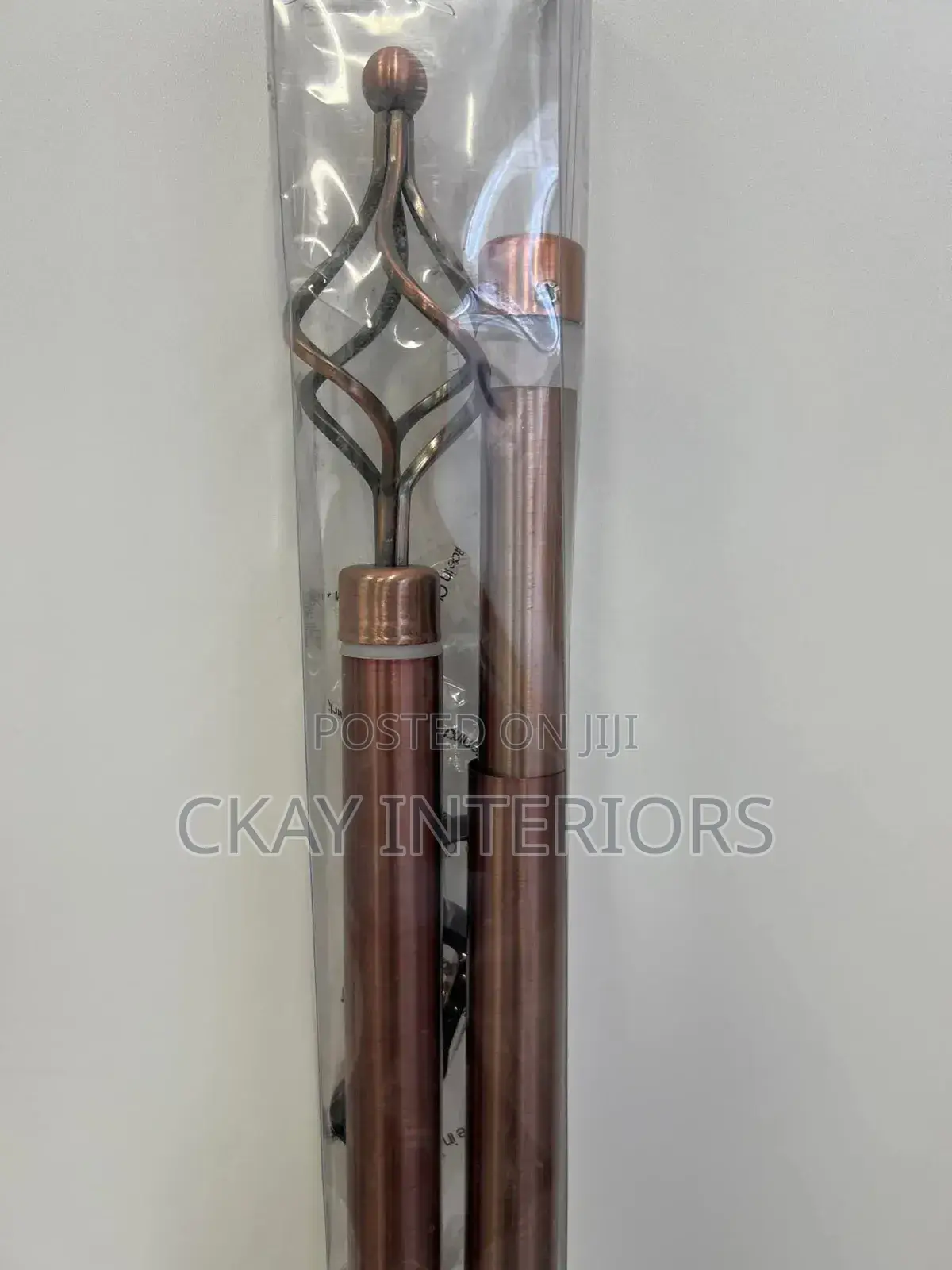 Black and Bronze Double Powder Coated Window Curtain Rods