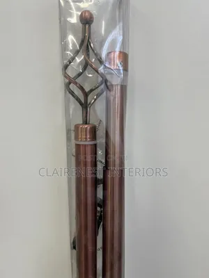 Black and Bronze Double Powder Coated Window Curtain Rods