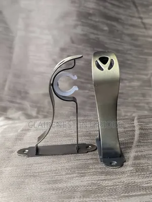 Smooth Silver Grey Double and Single Curtain Rod Brackets