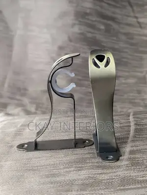 Smooth Silver Grey Double and Single Curtain Rod Brackets