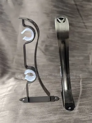 Smooth Silver Grey Double and Single Curtain Rod Brackets