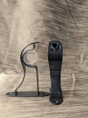 Black Single and Double Powder Coated Curtain Rod Brackets