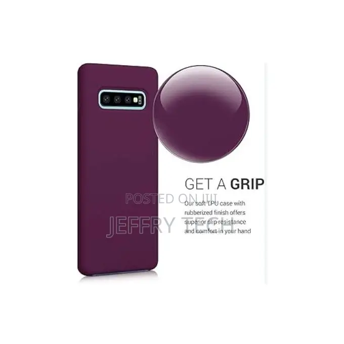 Soft Silicone Back Cover for Samsung Galaxy S10 5G - Maroon, Anti-Fing