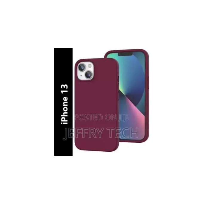 Soft Silicone Back Cover for iPhone 13 – Anti-Fingerprint – Maroon