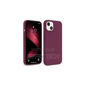 Soft Silicone Back Cover for iPhone 13 – Anti-Fingerprint – Maroon
