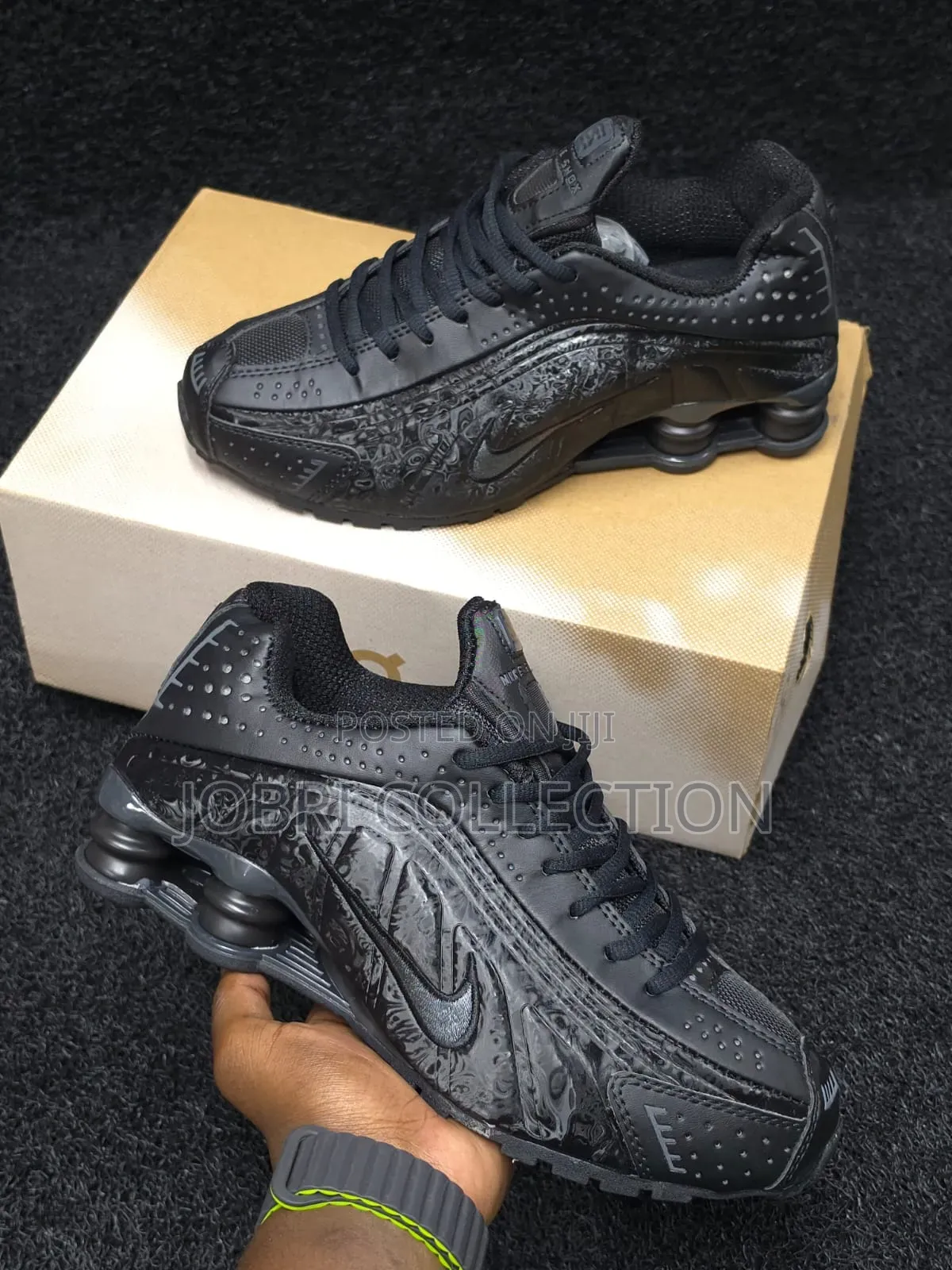 Black Nike Shox Rider 2 Leather Sneakers