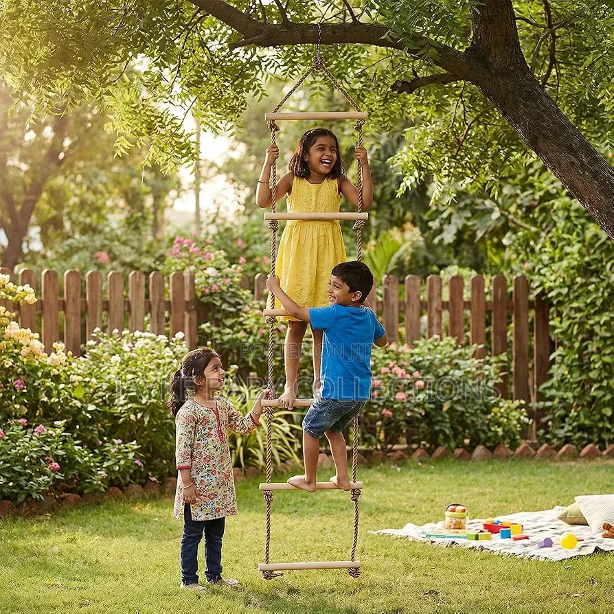 Kids Climbing Rope Ladder