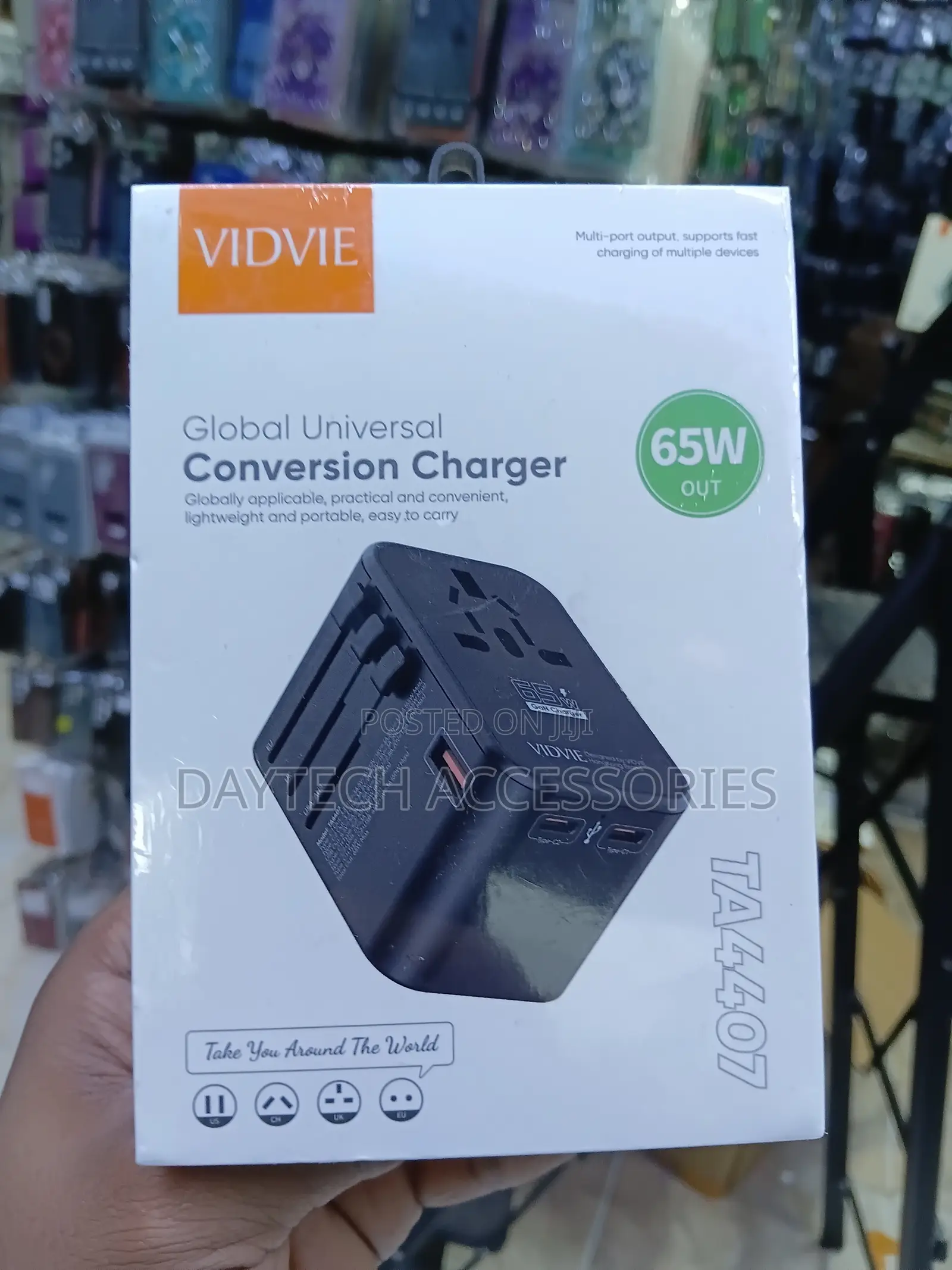 VIDVIE TA4407 65W Global Universal Conversion Travel Charger Adapter.