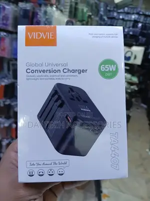 VIDVIE TA4407 65W Global Universal Conversion Travel Charger Adapter.
