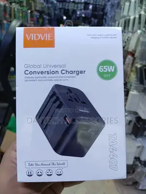 VIDVIE TA4407 65W Global Universal Travel Charger - Black