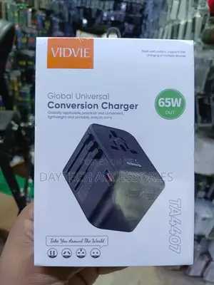 VIDVIE TA4407 65W Global Universal Travel Charger - Black
