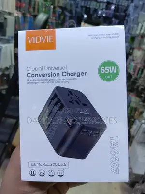 VIDVIE TA4407 65W Global Universal Travel Charger - Black