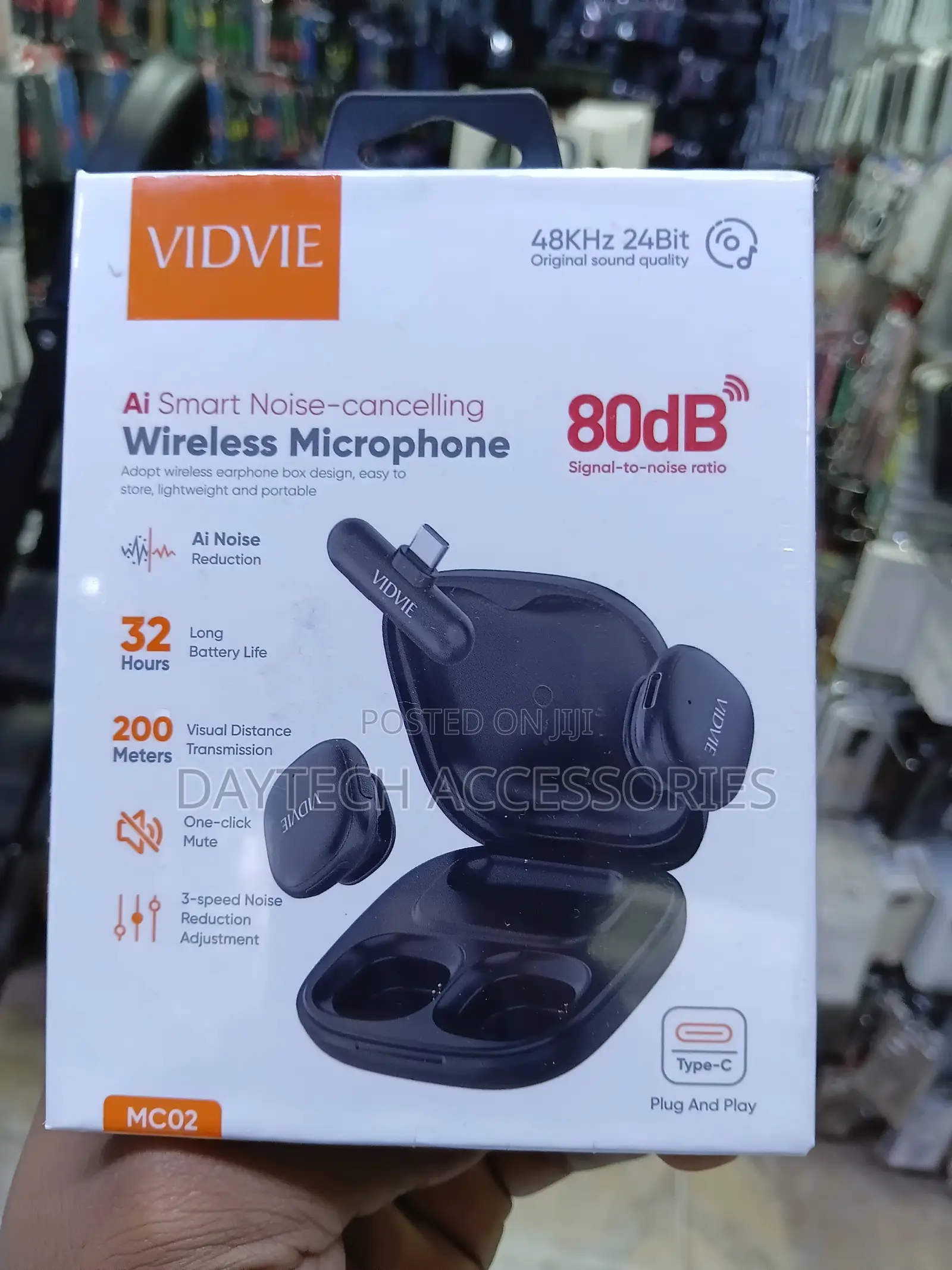 The Vidvie Mc02 AI Smart Noise-Cancelling Wireless Microphone.