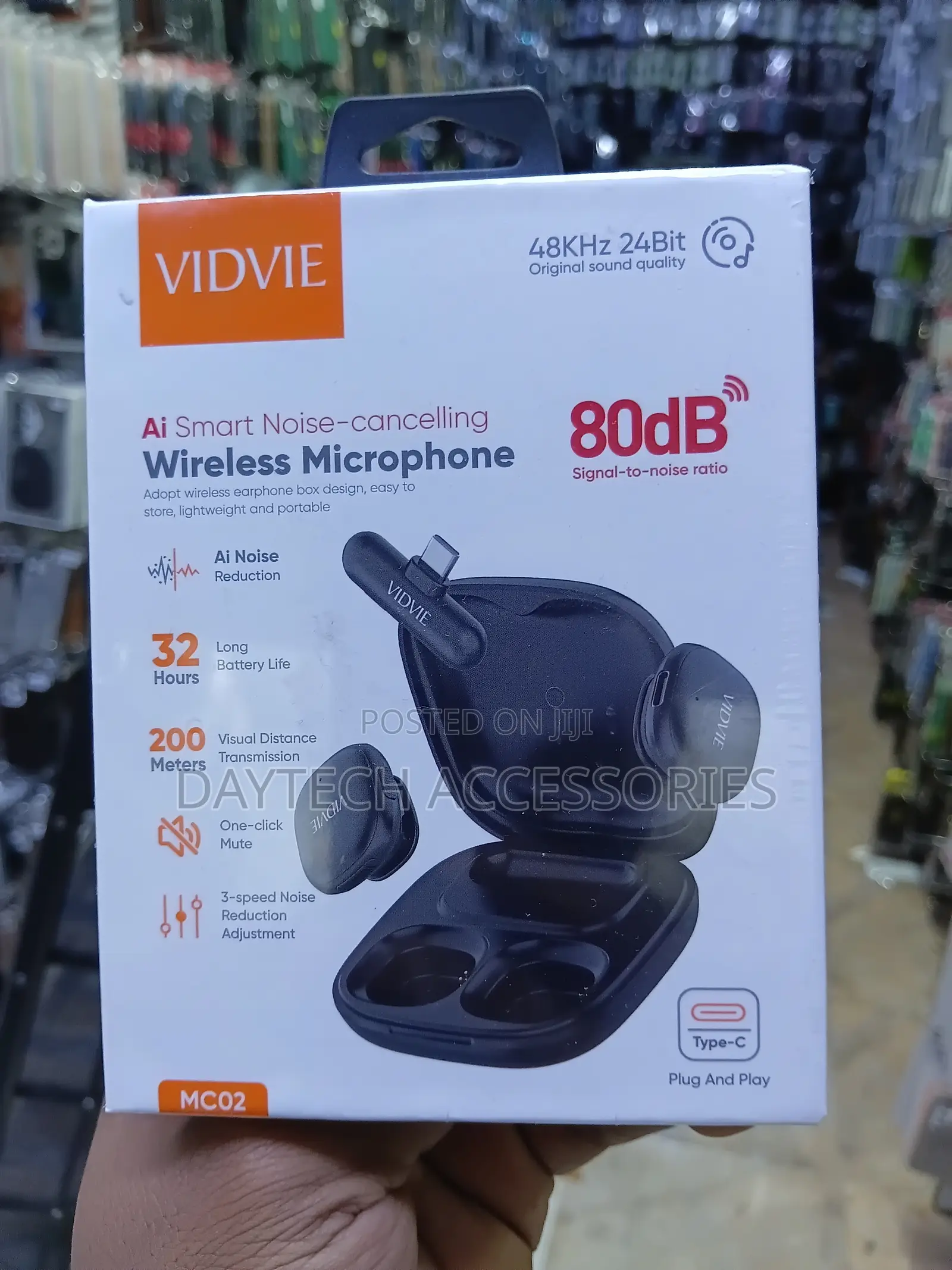 The Vidvie Mc02 AI Smart Noise-Cancelling Wireless Microphone.