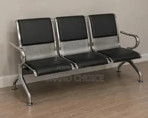 Black Reception Chairs With Chrome Frame