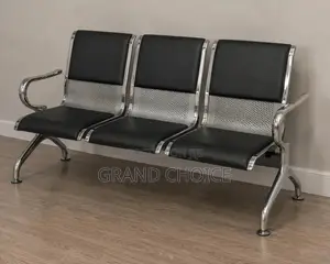 Black Reception Chairs With Chrome Frame