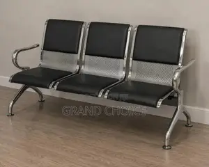 Black Reception Chairs With Chrome Frame