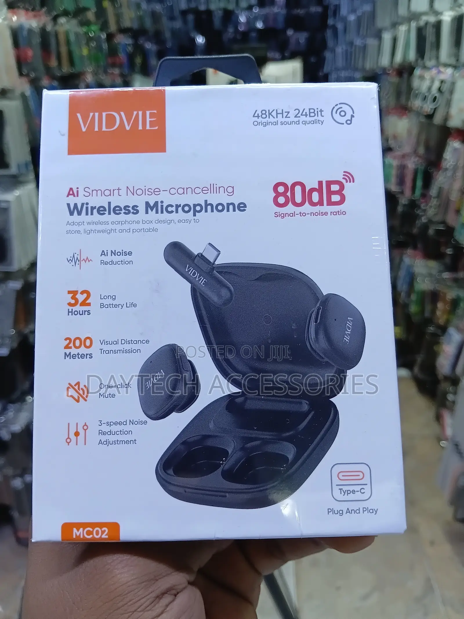 VIDVIE Type-C Plug Ai Smart Noise-Cancelling Wireless Microphone.