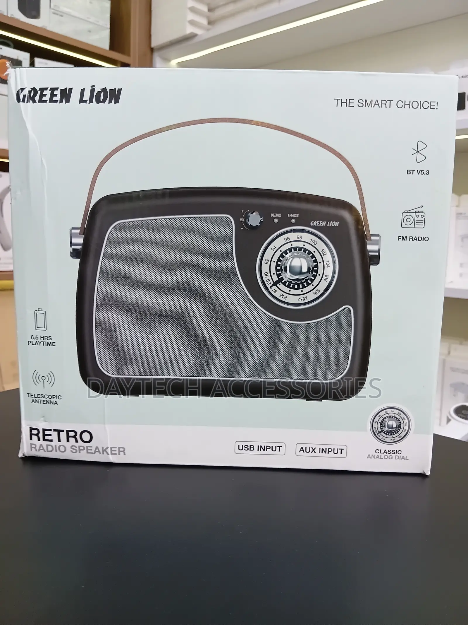 The Green Lion Retro Radio Speaker Portable Wireless Speaker.