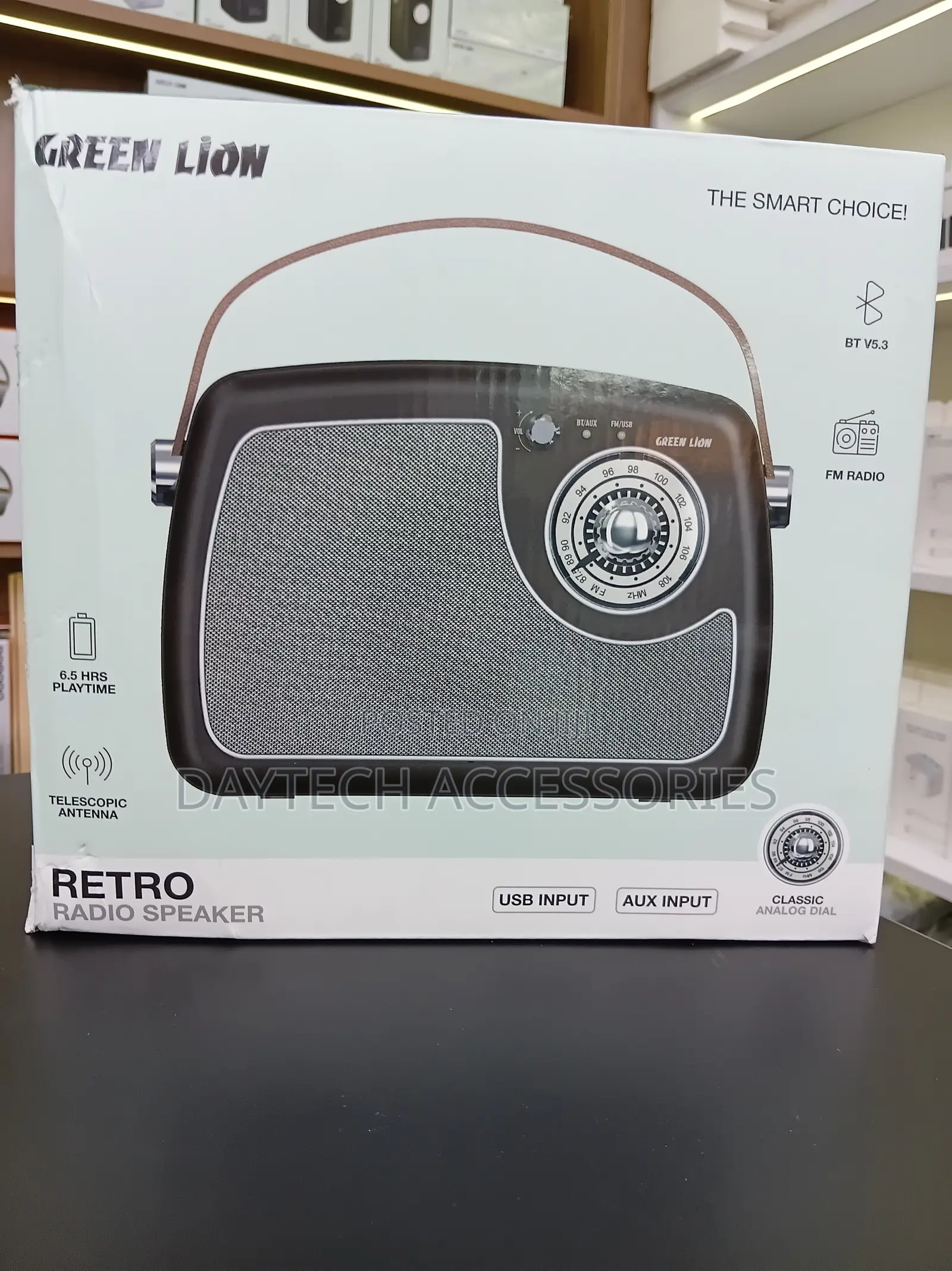 Green Lion Retro Radio Speaker - Grey