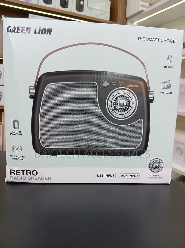 Green Lion Retro Radio Speaker - Grey