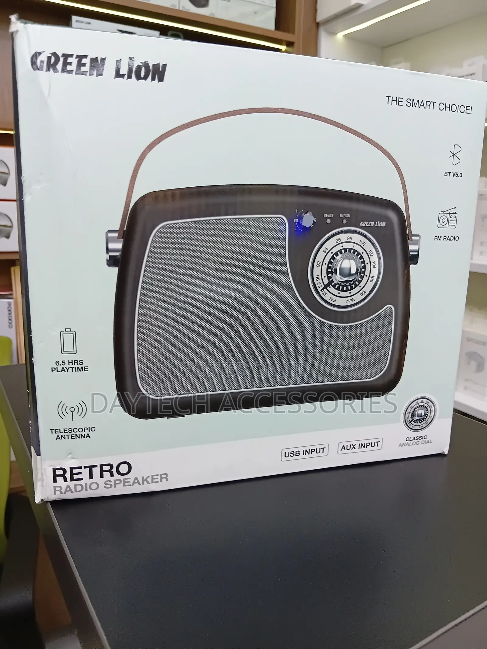 Green Lion Retro Radio Speaker - Grey