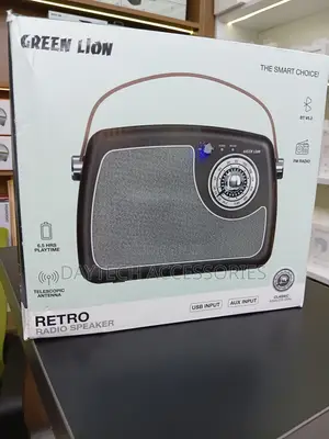 Green Lion Retro Radio Speaker - Grey