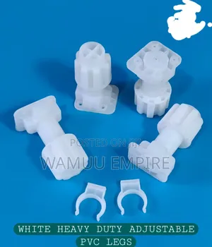 White Heavy-Duty Adjustable PVC Furniture and Cabinet Legs