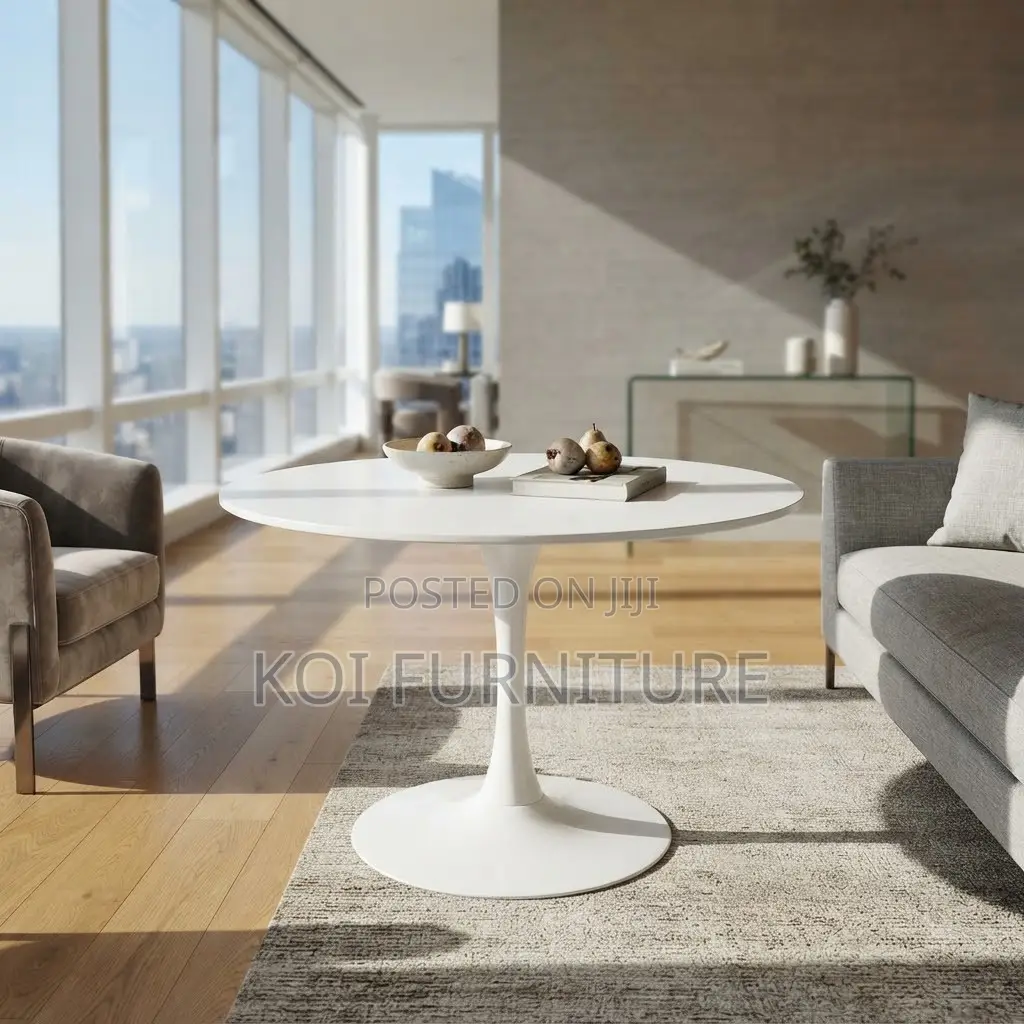 Coffee Table; White Round Marble Urban Coffee Table