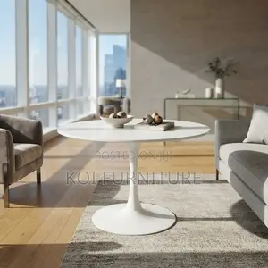 Coffee Table; White Round Marble Urban Coffee Table