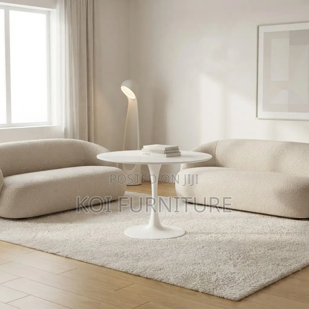 Coffee Table; White Round Marble Urban Coffee Table