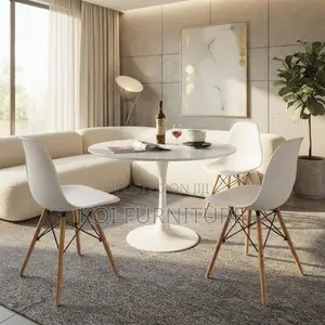 Coffee Table; White Round Marble Urban Coffee Table