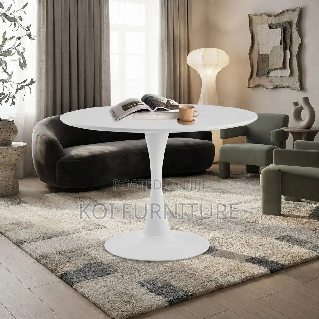 Coffee Table; White Round Marble Urban Coffee Table